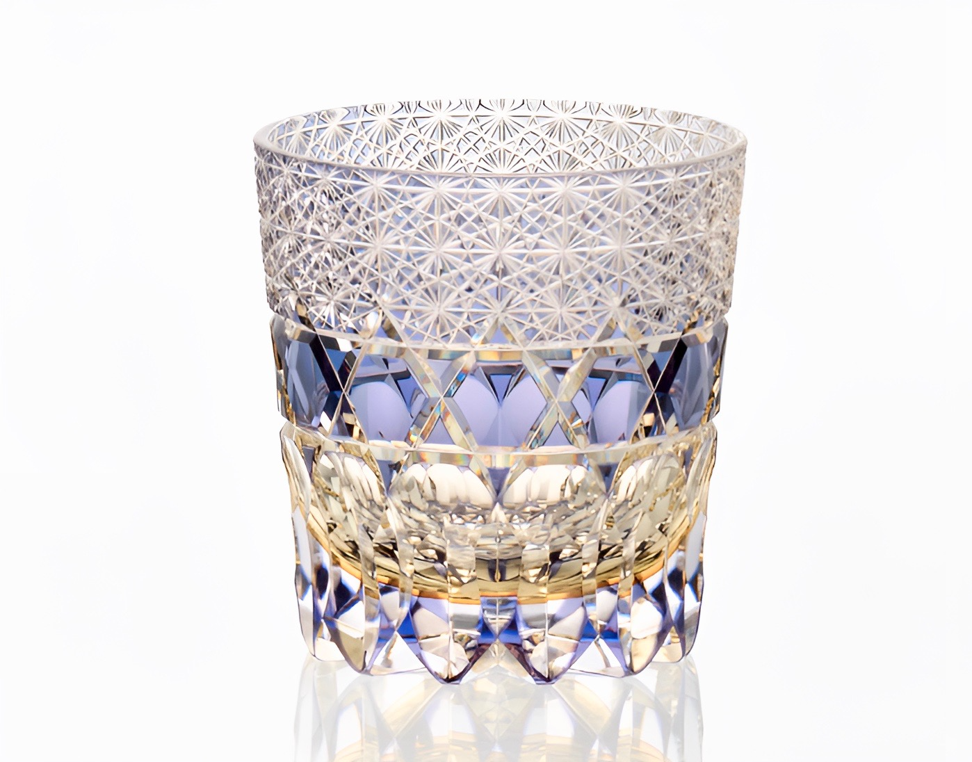 Kagami crystal ,antique オルゴール KAGAMI CRYSTAL] Whiskey Glass By KASANEIROME TAMAMAI (JUGGLING