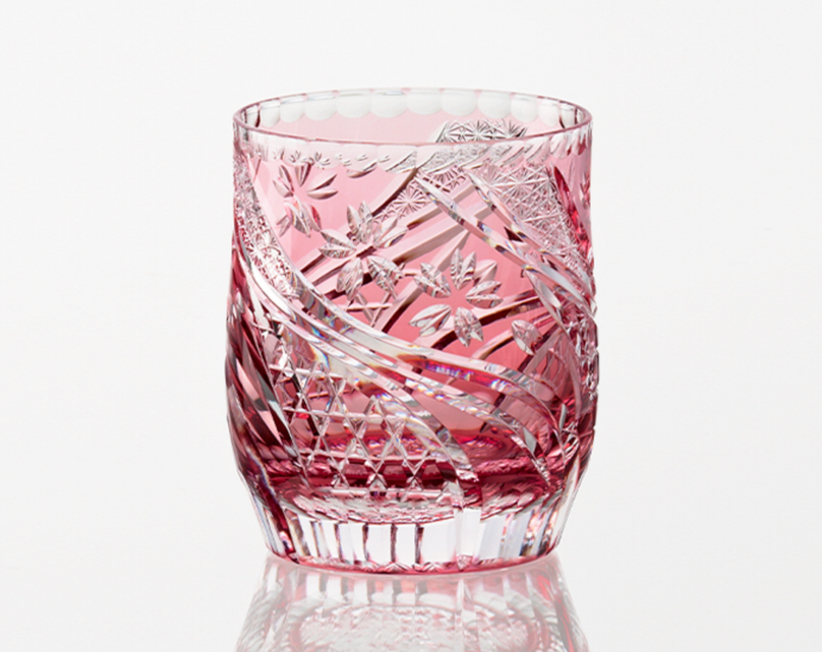 Whiskey Glass, Edo Kiriko "Sakura Nagare"