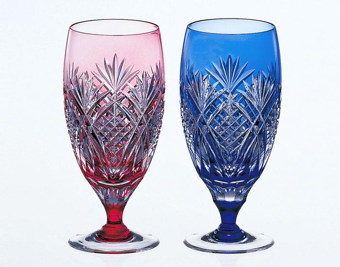 A pair of Beer Glasses "Bamboo Leaves & Fish Scales"