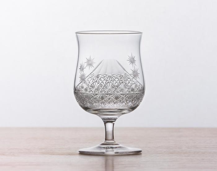 Sake Glass, Edo Kiriko  "Snow"