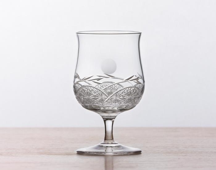 Sake Glass, Edo Kiriko  "Moon"