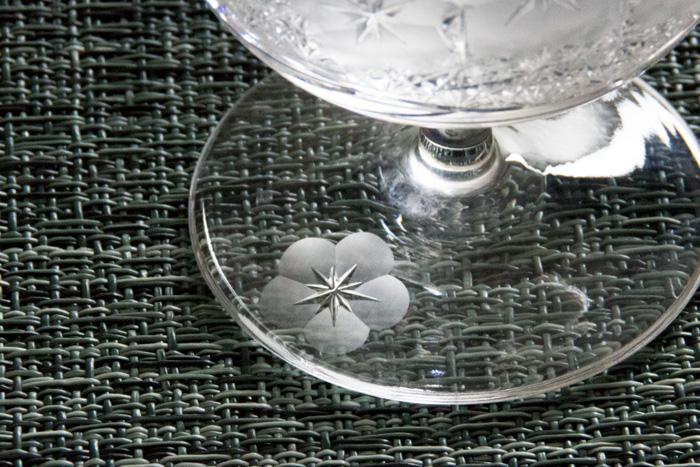 Sake Glass, Edo Kiriko  "Flower"