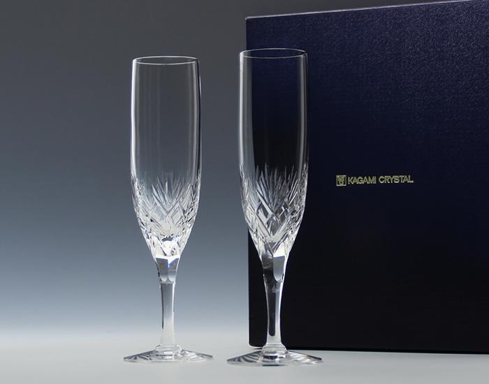 A pair of Champagne Glasses "Bonheur"