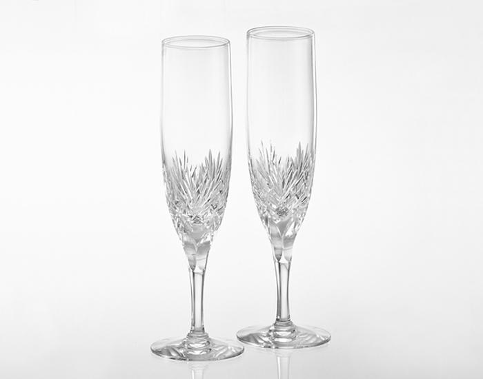 A pair of Champagne Glasses "Bonheur"