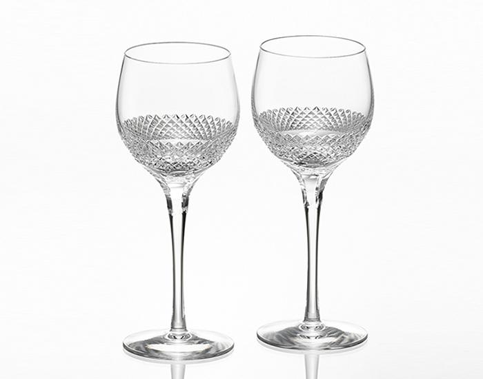 A Pair of Wine Glasses, Edo Kiriko "Obi"