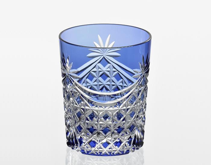 Whiskey Glass, Edo Kiriko "Drape & Tetragonal Basket Weave"