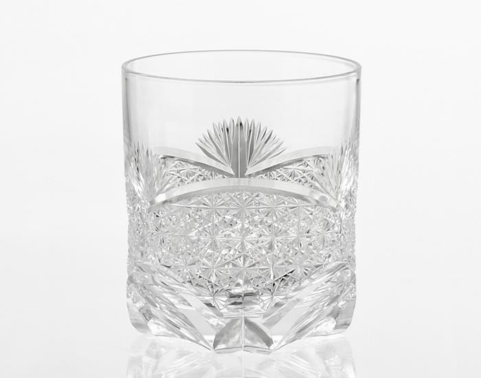 Whiskey Glass, Edo Kiriko "Bamboo Leaves & Chrysanthemum mesh"