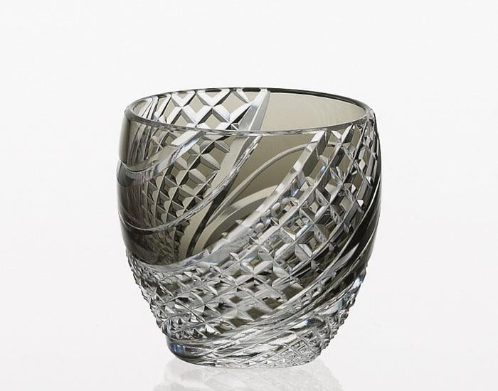 Sake Glass, Edo Kiriko "Fish scales strip"