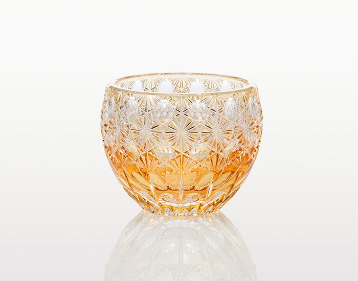 Sake Glass, Edo Kiriko "Fuka (dazzling wind)" by Junichi Nabetani, Master of traditional crafts